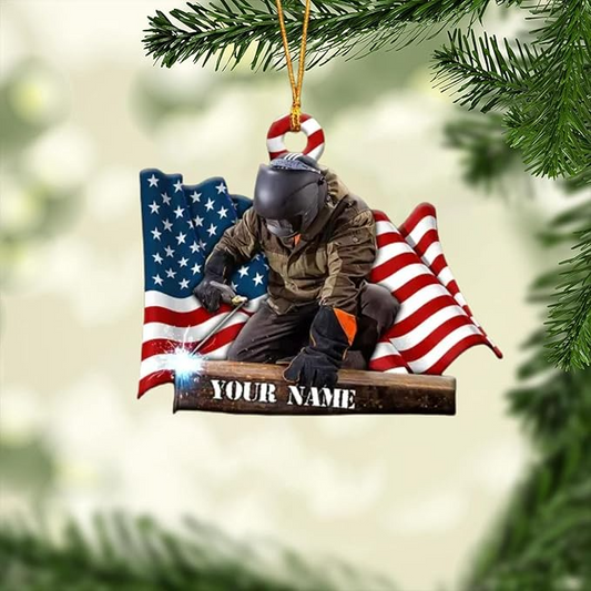 Custom American Welder Welding Style 13 Christmas Ornament