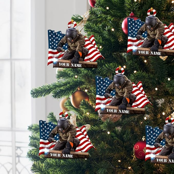 Custom American Welder Welding Style 13 Christmas Ornament
