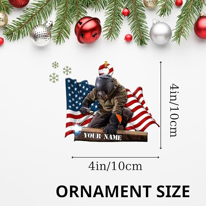 Custom American Welder Welding Style 13 Christmas Ornament