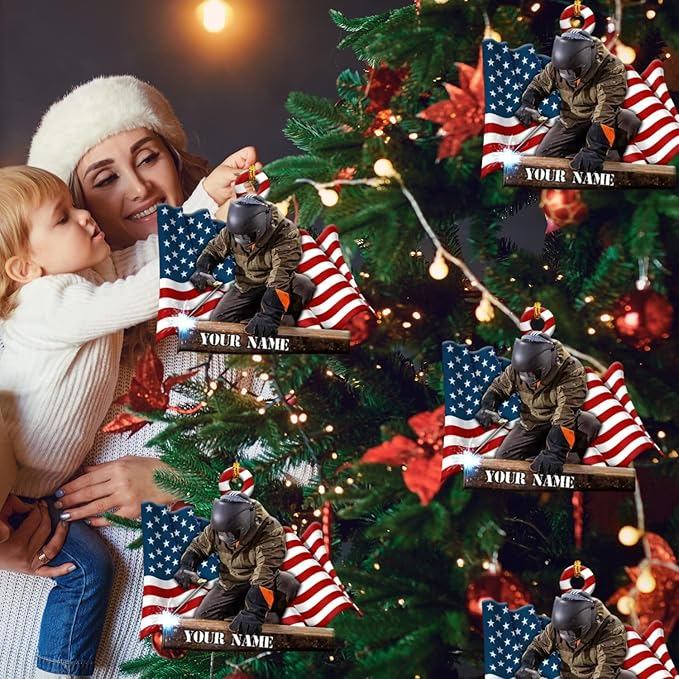 Custom American Welder Welding Style 13 Christmas Ornament