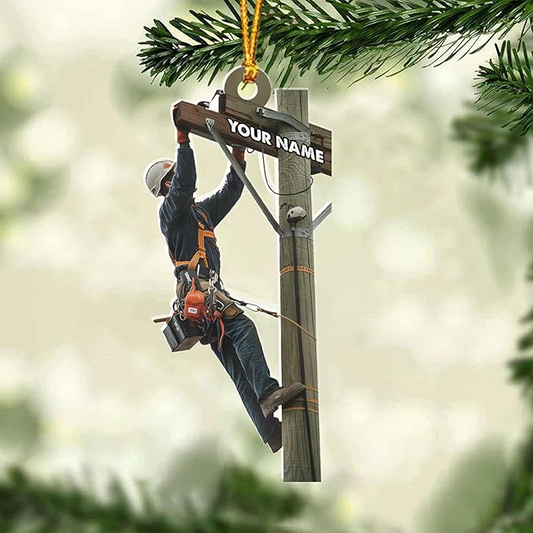 Custom Lineman Style 15 Christmas Ornament