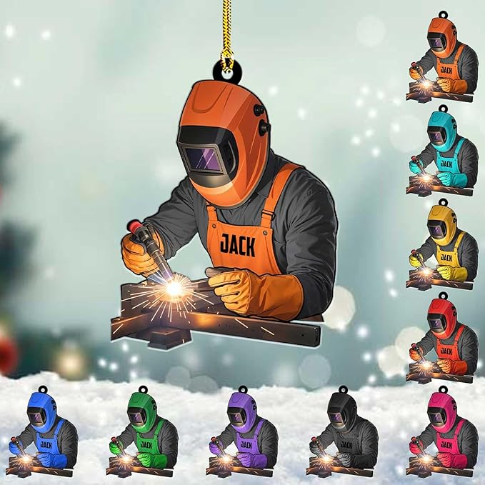 Custom American Welder Welding Style 15 Christmas Ornament