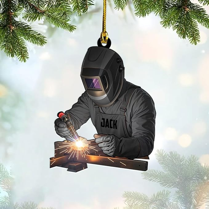Custom American Welder Welding Style 15 Christmas Ornament