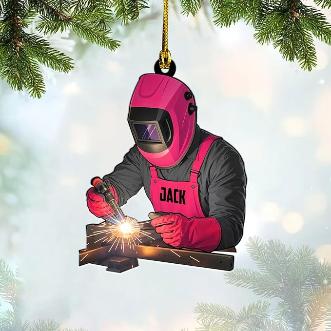 Custom American Welder Welding Style 15 Christmas Ornament