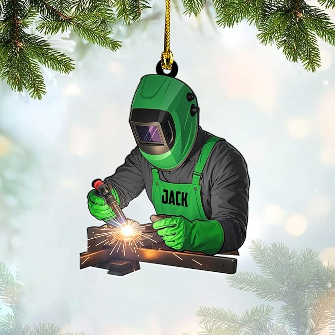 Custom American Welder Welding Style 15 Christmas Ornament