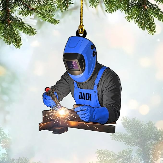 Custom American Welder Welding Style 15 Christmas Ornament