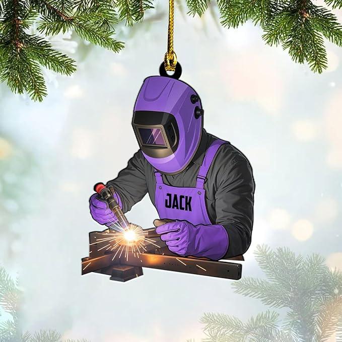Custom American Welder Welding Style 15 Christmas Ornament