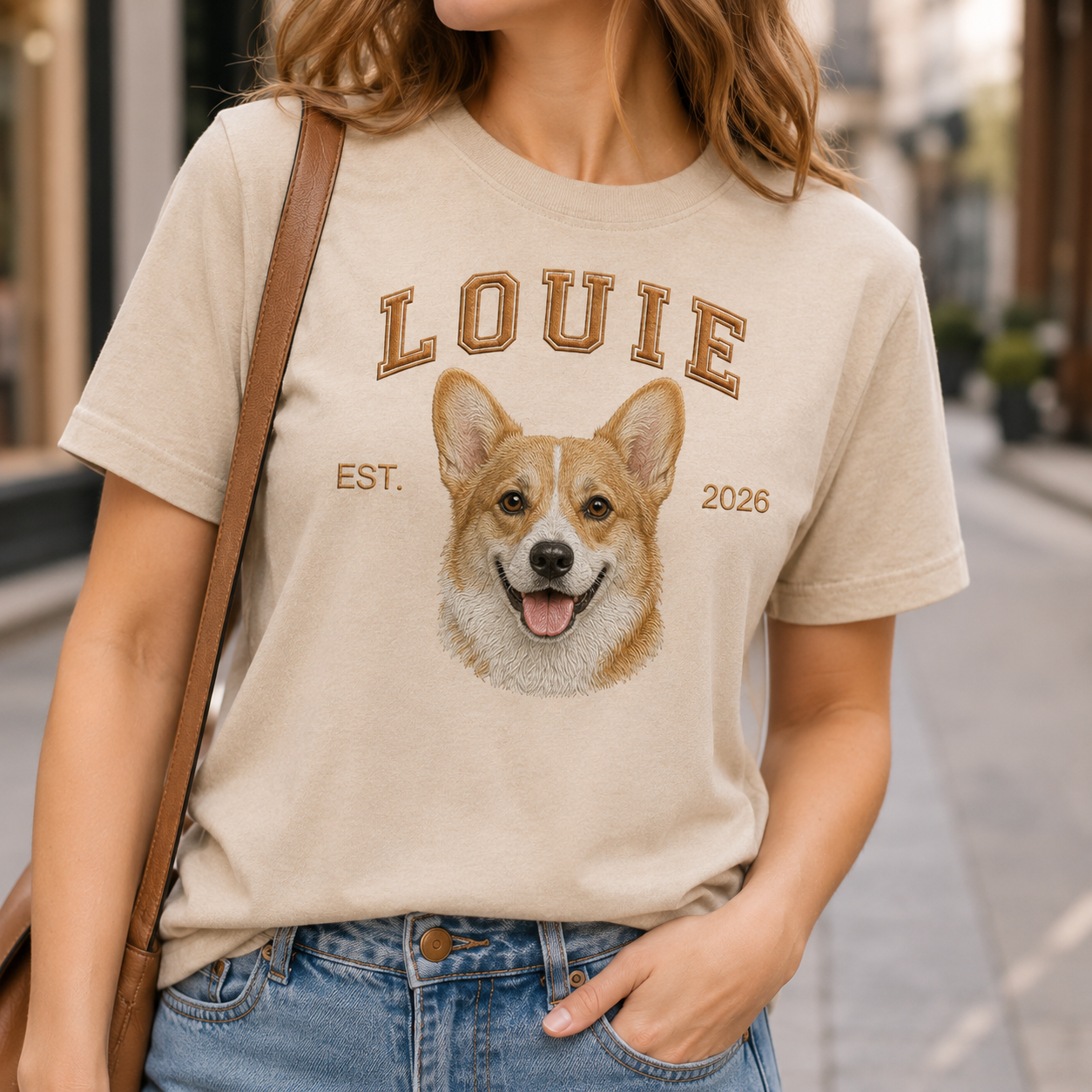Custom Dog Dad Embroidered Shirt, Personalized Pet Photo Tee, Gift For Dog Owner THUC99