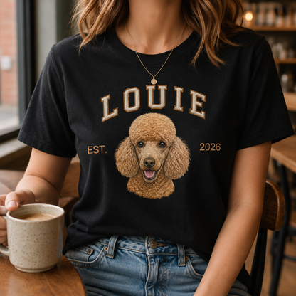 Custom Dog Dad Embroidered Shirt, Personalized Pet Photo Tee, Gift For Dog Owner THUC99