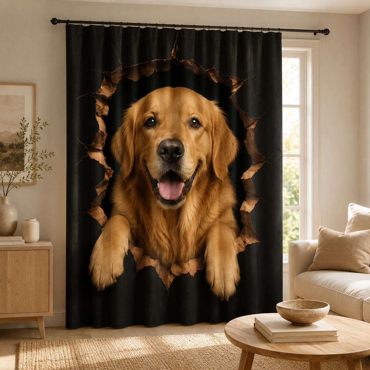 Custom Photo Dog Window Curtain | Gift For Dog Lover