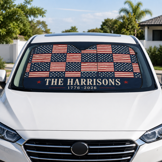 Personalized Dad Car Windshield Sun Shade, Custom Car Sun Shade for Dad, Gift For Dad TOM99