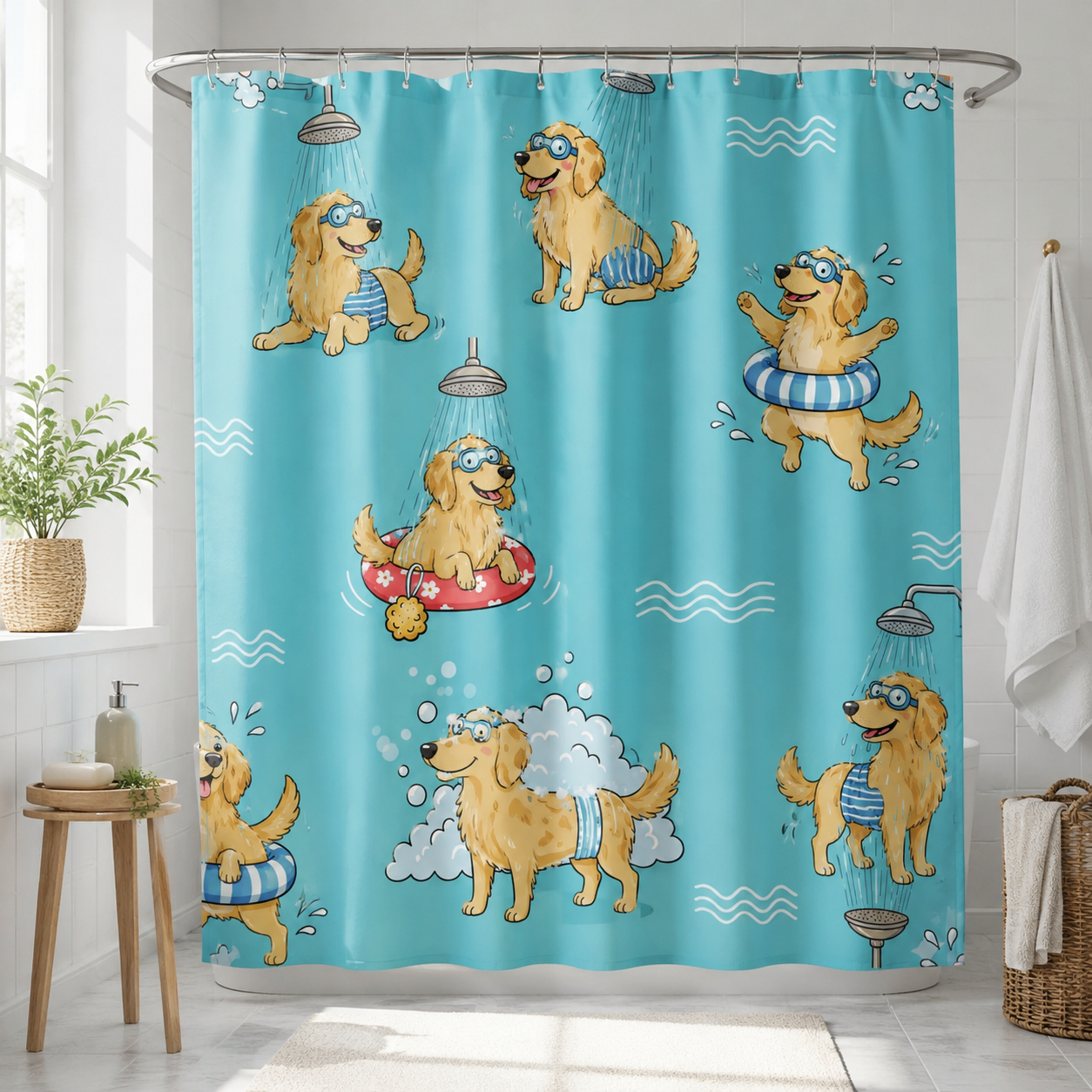Custom Photo Dog Shower Curtain | Gift For Dog Lovers