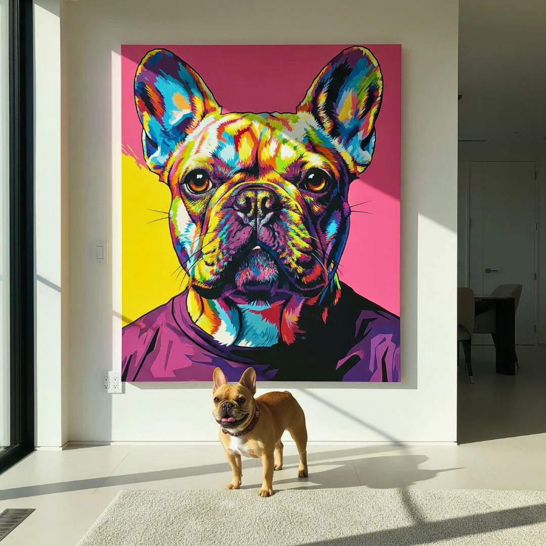 Custom Dog Photo Portrait Pop Art Colorful Wall Art Canvas | Gift For Dog Lovers
