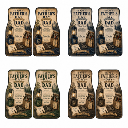 Personalized Dad I Love You Flannel Car Floor Mats, Custom Dad Floor Mats, Gift For Dad TOM99