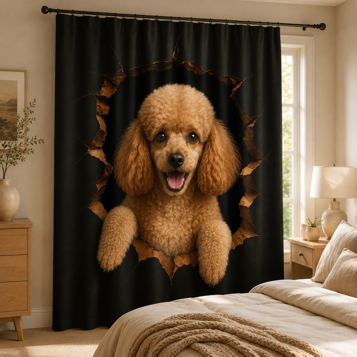 Custom Photo Dog Window Curtain | Gift For Dog Lover