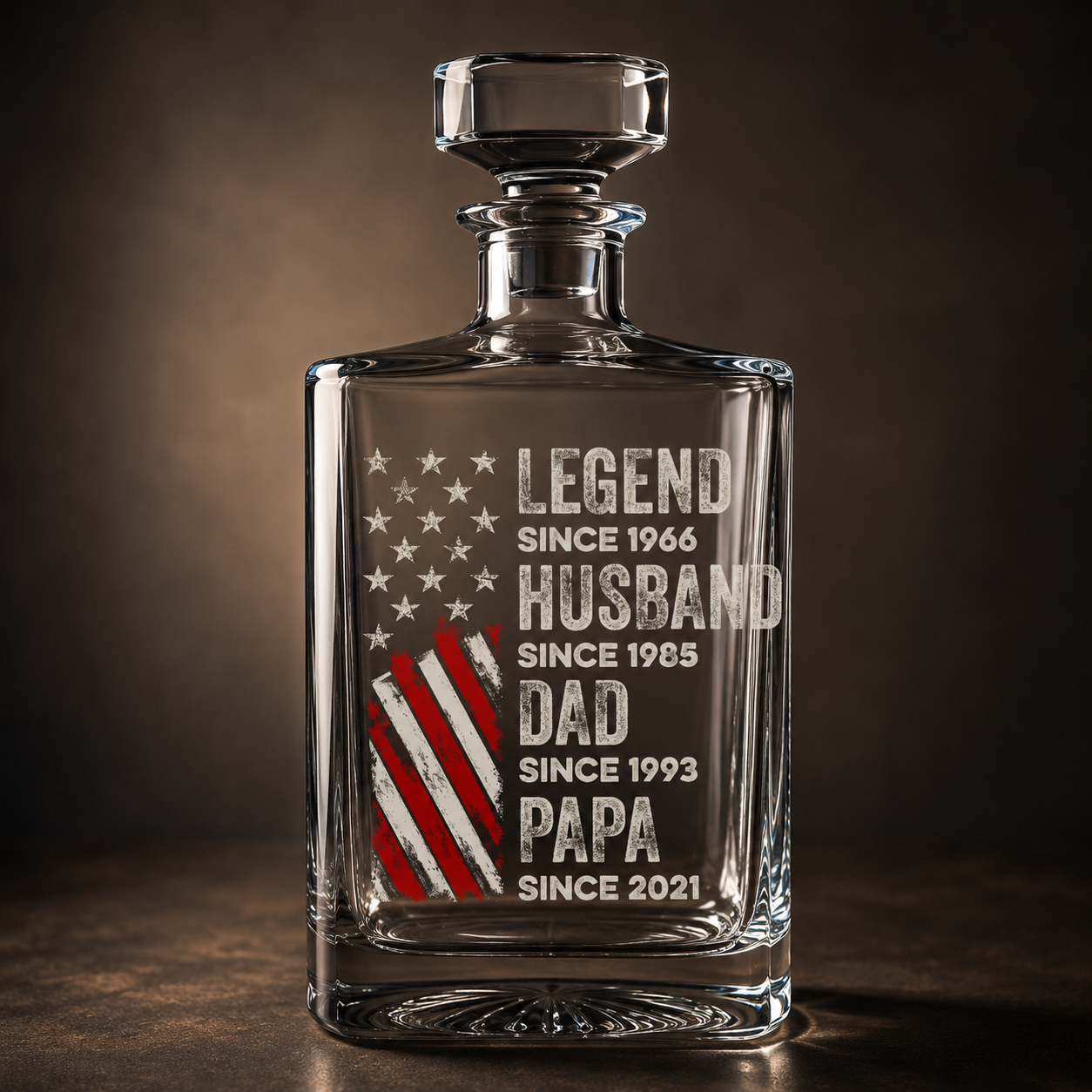 Custom Photo Dad  Papa Whiskey Decanter Set | Personalized Gift For Dad | Father's Day Gifts
