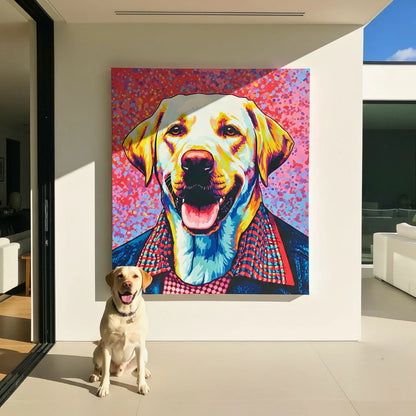 Custom Dog Photo Portrait Pop Art Colorful Wall Art Canvas | Gift For Dog Lovers