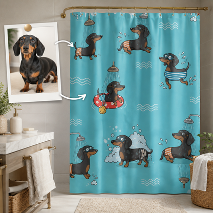 Custom Photo Dog Shower Curtain | Gift For Dog Lovers