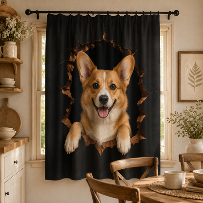 Custom Photo Dog Window Curtain | Gift For Dog Lover