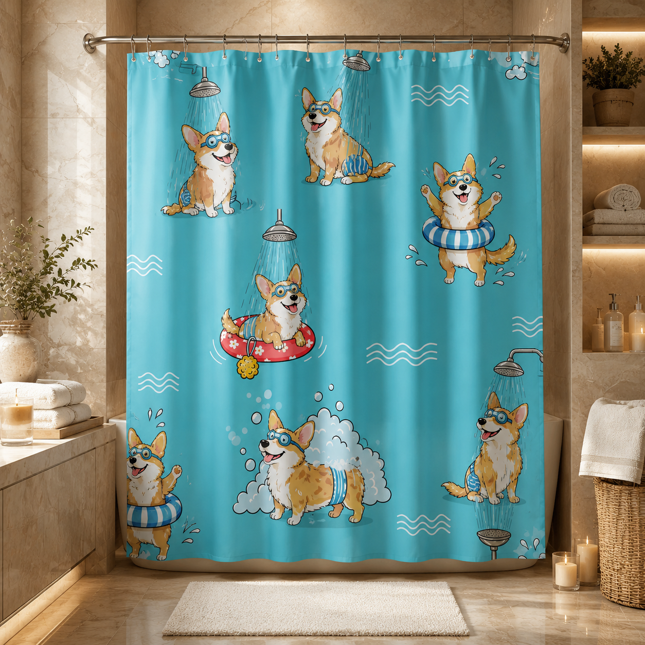 Custom Photo Dog Shower Curtain | Gift For Dog Lovers