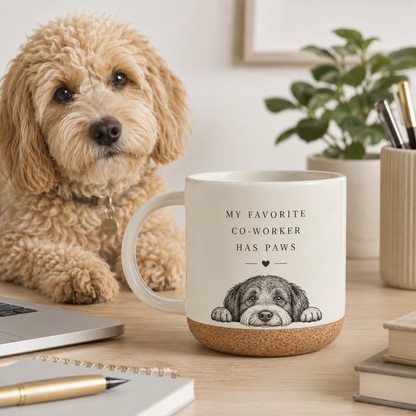 Custom Photo Best Dad Dog Ever 12oz Cork Mug | Gift For Dog Lovers | Pet Lover Gifts TOM99
