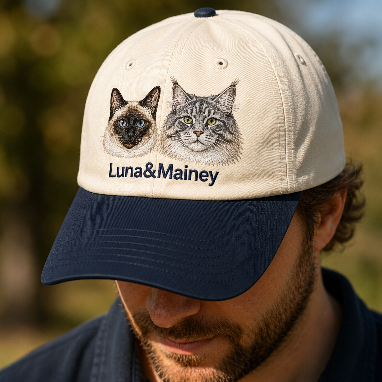 Custom Photo Cat Embroidered Hat | Gift For Cat Lovers Pa99 | Pet Lover Gifts