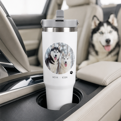 Custom Photo Best Mom Dog 30oz Tumbler | Gift For Dog Lovers | Pet Lover Gifts TOM99