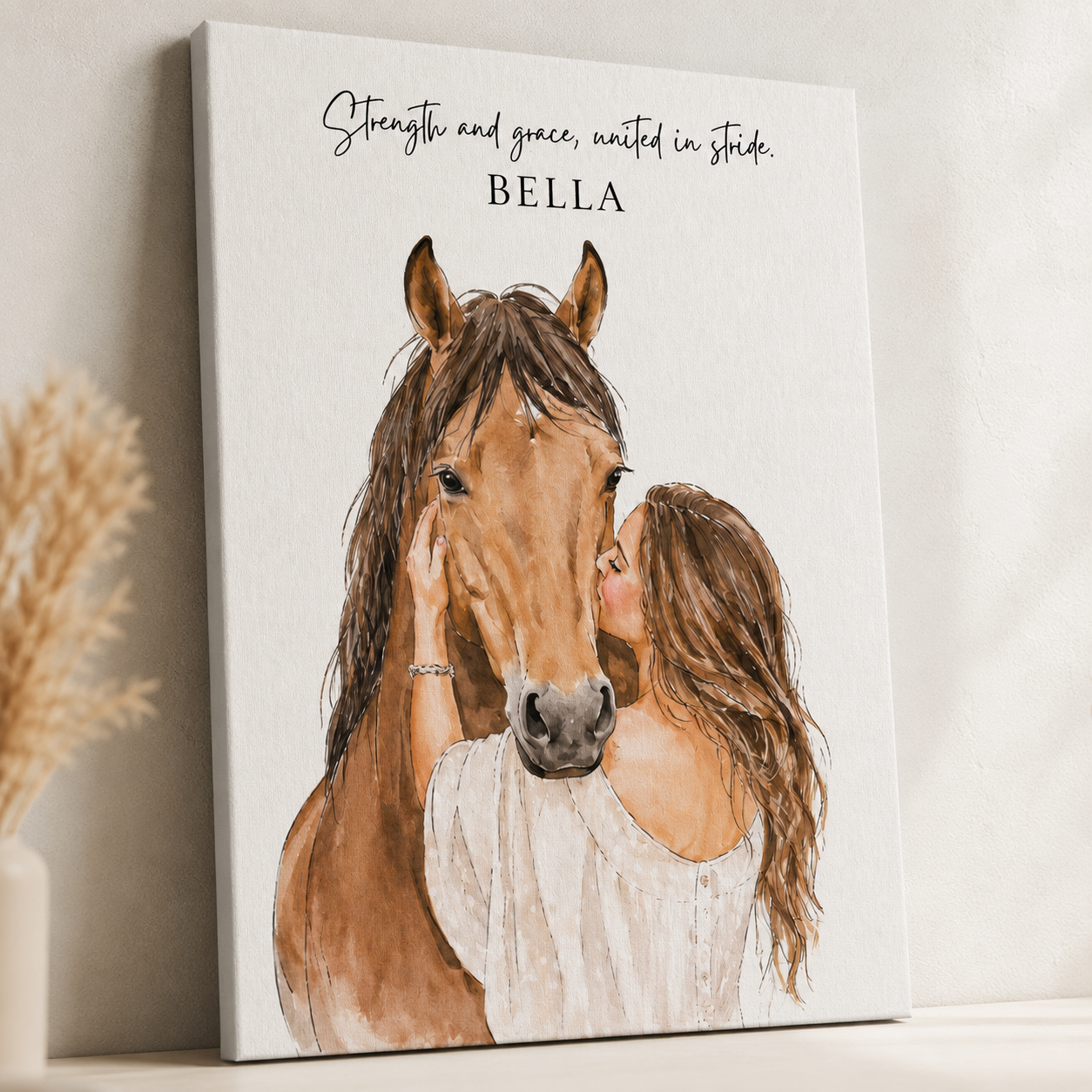 Custom Photo Horse Wall Art Canvas | Personalized Horse Photo Canvas | Gift For Horse Lovers TOM99