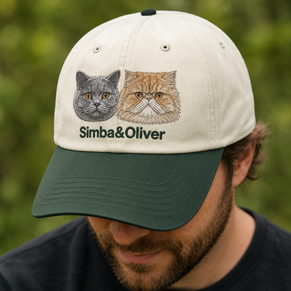 Custom Photo Cat Embroidered Hat | Gift For Cat Lovers Pa99 | Pet Lover Gifts