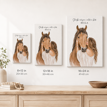 Custom Photo Horse Wall Art Canvas | Personalized Horse Photo Canvas | Gift For Horse Lovers TOM99