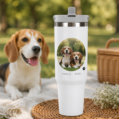 Custom Photo Best Mom Dog 30oz Tumbler | Gift For Dog Lovers | Pet Lover Gifts TOM99