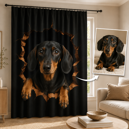 Custom Photo Dog Window Curtain | Gift For Dog Lover