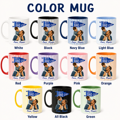 Custom Photo Best Dad Ever Mug, Personalized Mug Mug For Husband Dad Grandfather TOM99