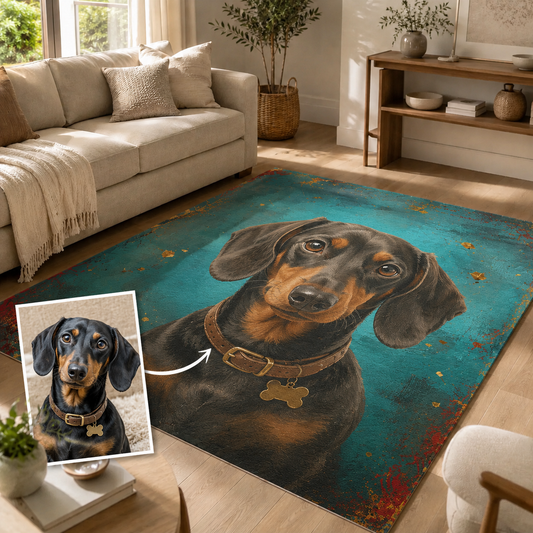 Custom Photo Dog Area Rug | Gift For Dog Lovers