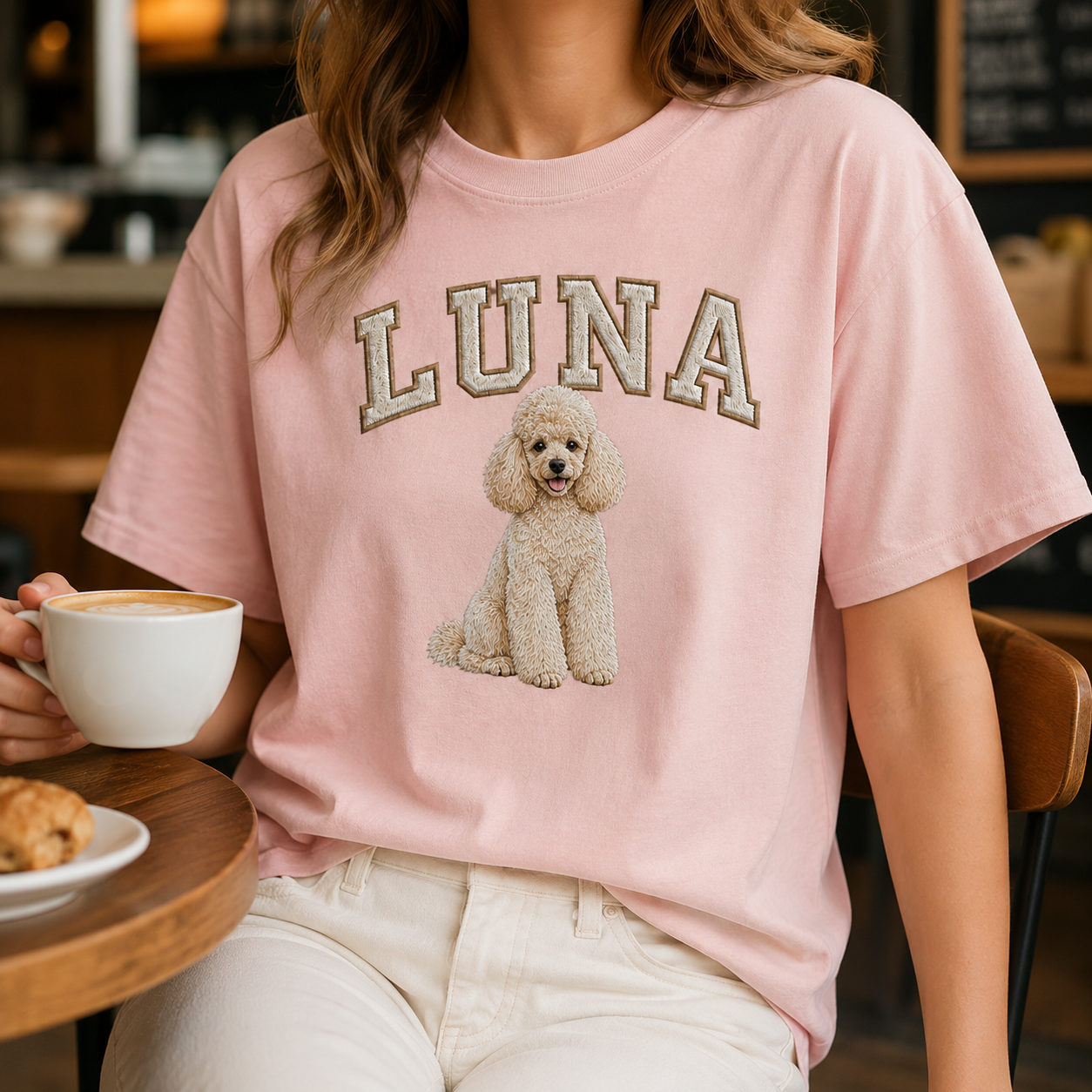 Personalized Photo Dog Embroidered Unisex Tee, Custom Pet Face Shirt, Dog Lover Gift THUC99