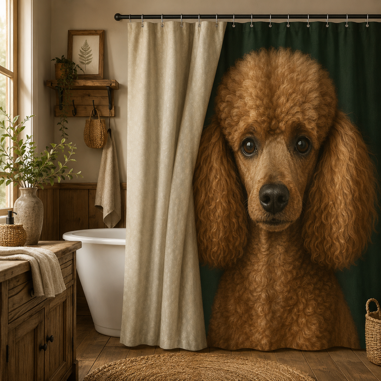 Custom Photo Dog Shower Curtain | Gift For Dog Lovers