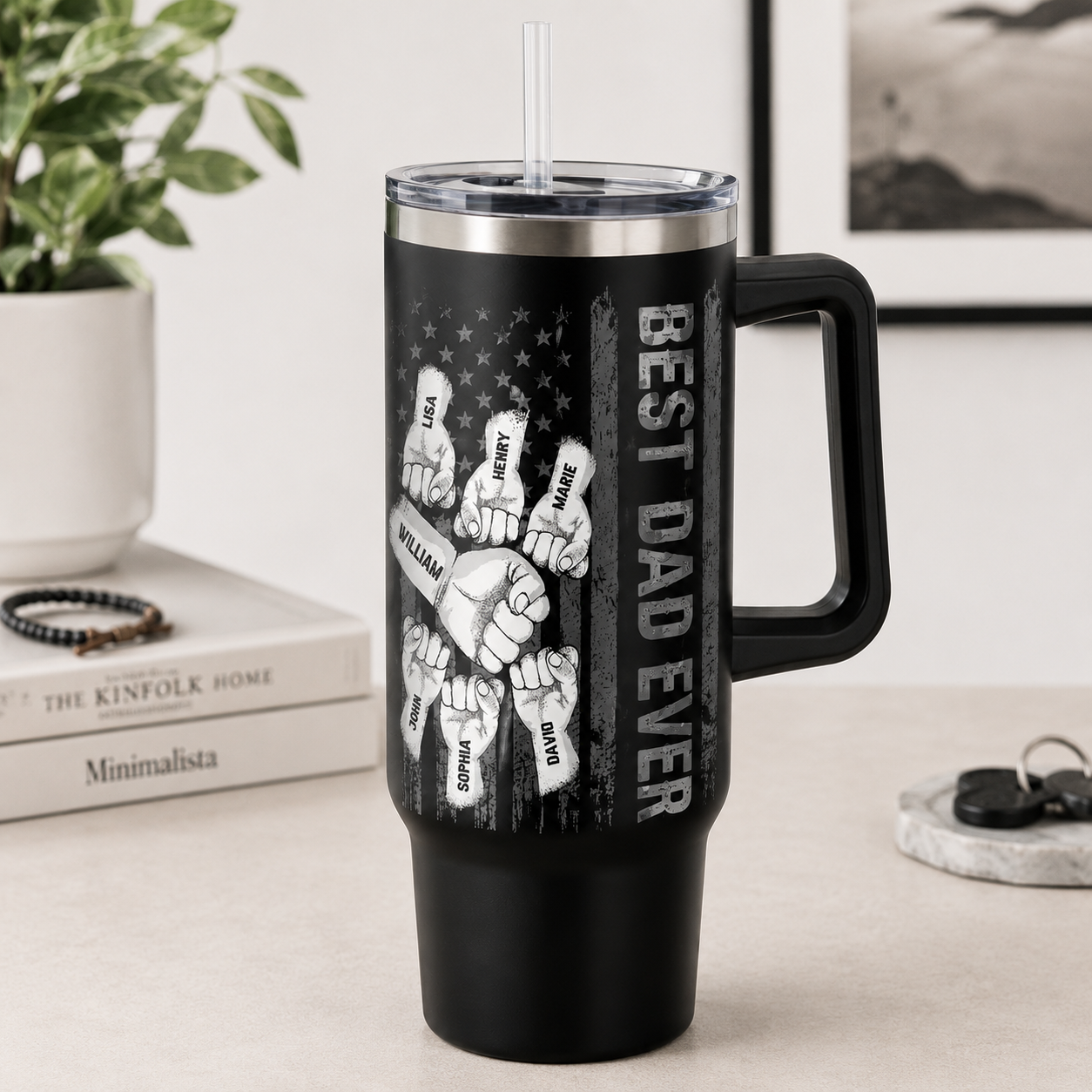 Custom Best Dad Ever 40oz Tumbler, Personalized Dad Tumbler, Father’s Day Gift TOM99