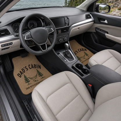 Personalized Dad's Cabin Flannel Car Floor Mats, Custom Dad Floor Mats, Gift For Dad TOM99