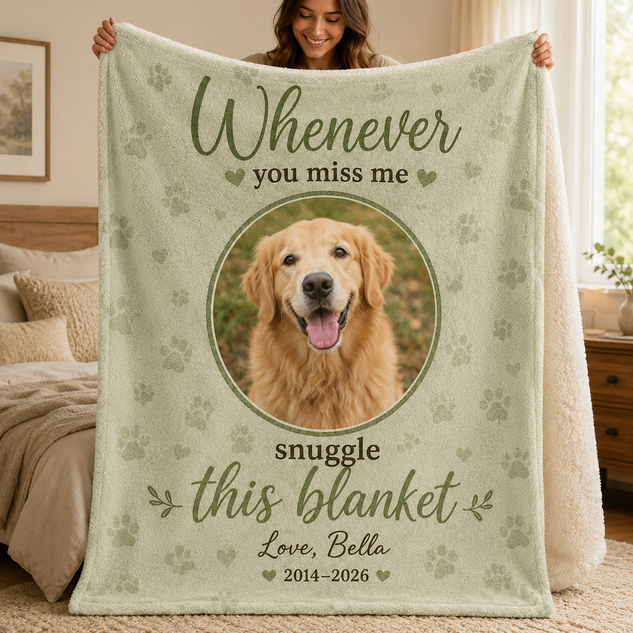 Custom Photo Dog Loving Memories Blanket | Personalized Dog Lovers Gifts | Gift For Dog Lovers TOM99