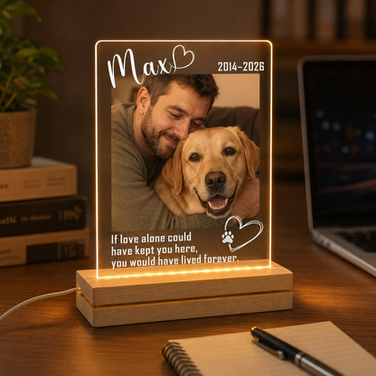 Custom Photo Dog Forever In My Heart Wooden LED Light | Personalized Dog Photo LED Night Light | Pet Loss Sympathy Gift TOM99