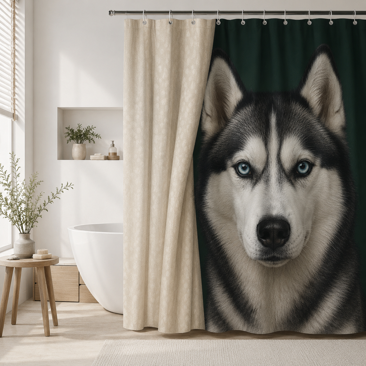 Custom Photo Dog Shower Curtain | Gift For Dog Lovers