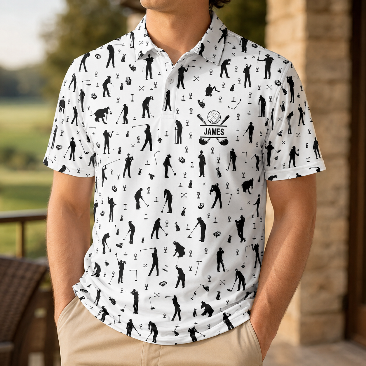 Custom Dad Golf Polo Shirt, Personalized Polo Shirt For Husband Dad Grandfather TOM99