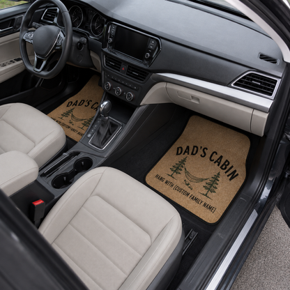 Personalized Dad's Cabin Flannel Car Floor Mats, Custom Dad Floor Mats, Gift For Dad TOM99