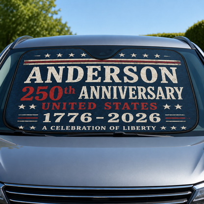 Personalized US Dad Windshield Sun Shade, Custom Car Sun Shade for Dad, Gift For Dad TOM99
