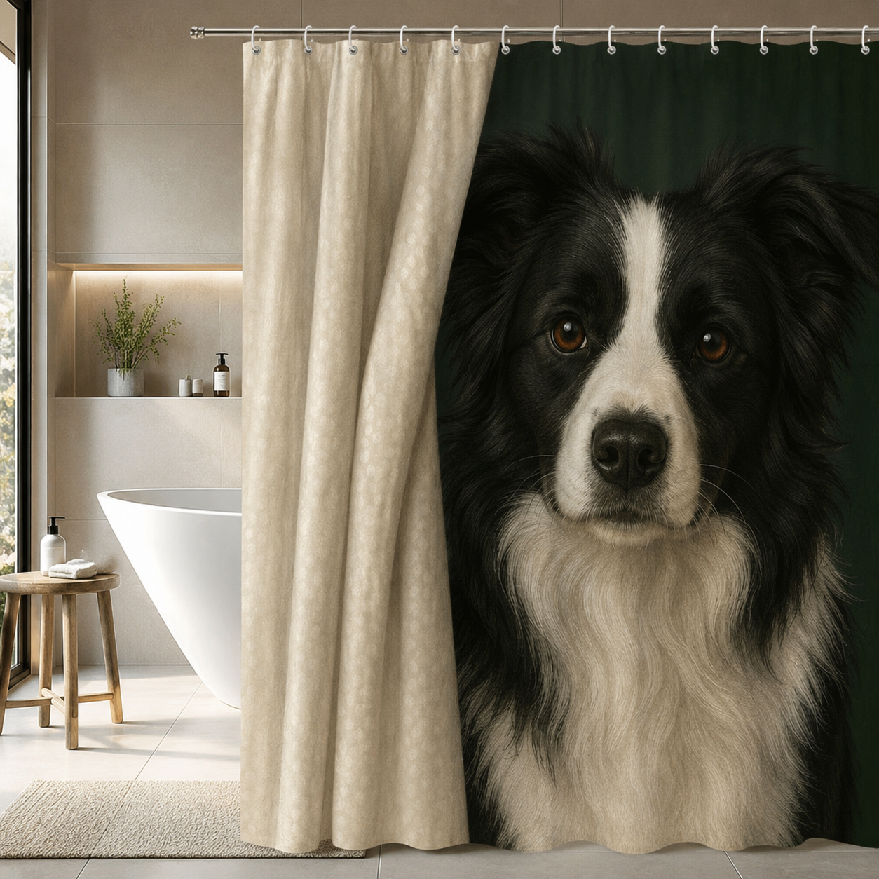 Custom Photo Dog Shower Curtain | Gift For Dog Lovers