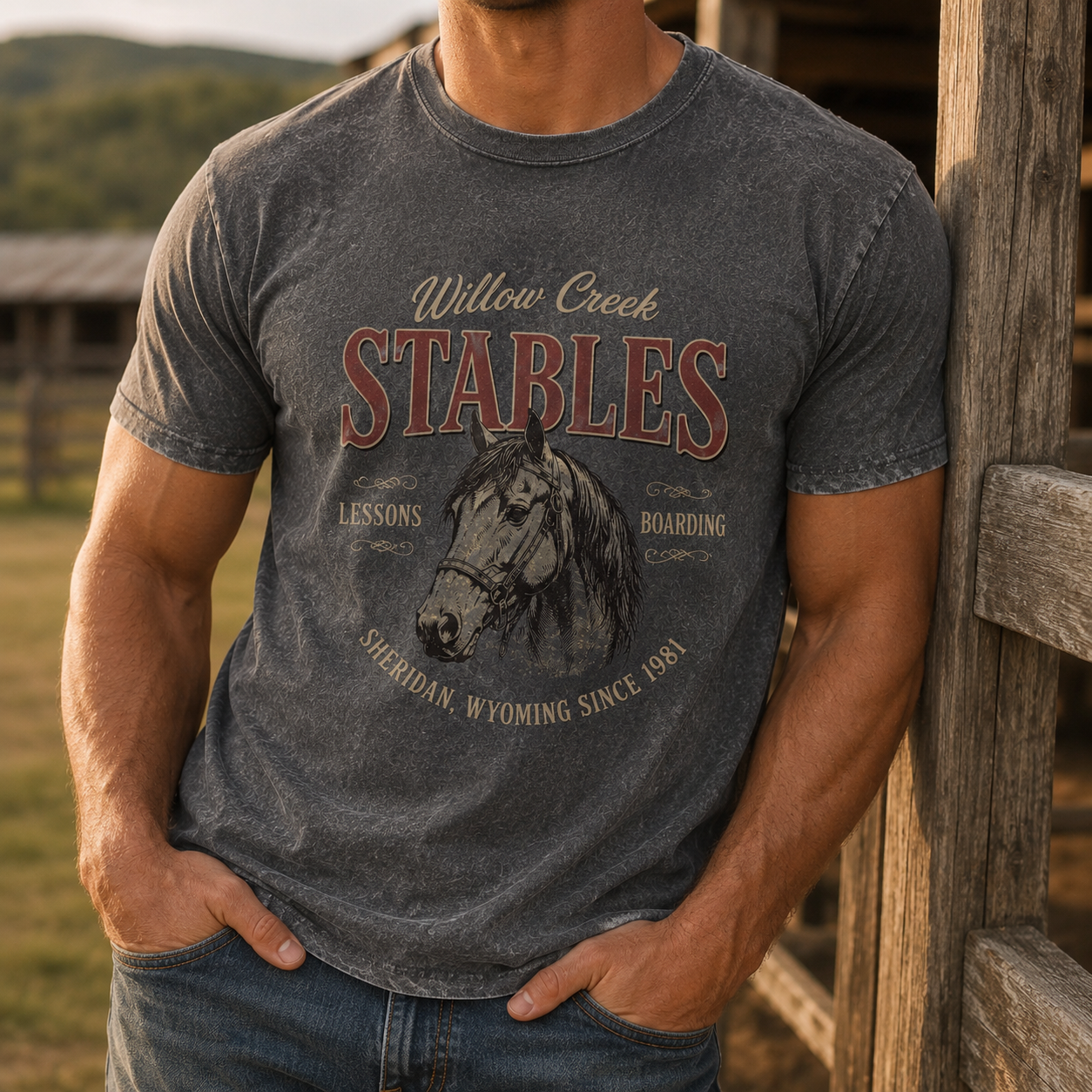 Custom Photo Stables Horse Wash T-Shirt | Personalized Horse Lover Shirt | Gift For Horse Lovers TOM99