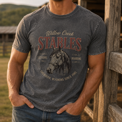 Custom Photo Stables Horse Wash T-Shirt | Personalized Horse Lover Shirt | Gift For Horse Lovers TOM99