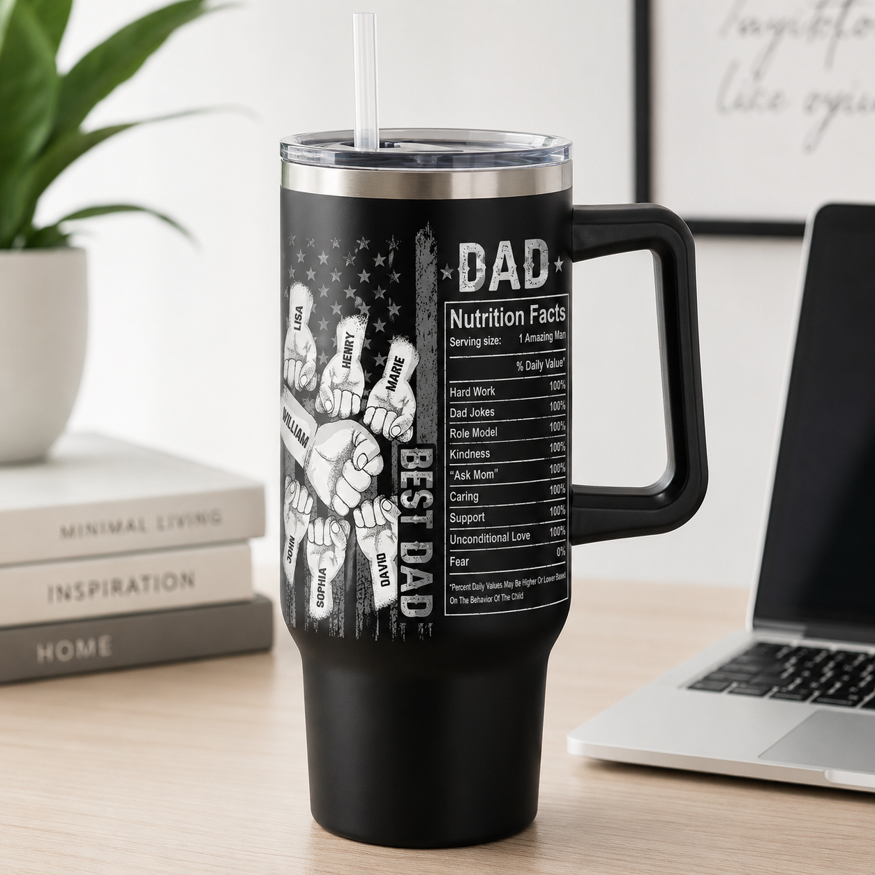 Custom Best Dad Ever 40oz Tumbler, Personalized Dad Tumbler, Father’s Day Gift TOM99