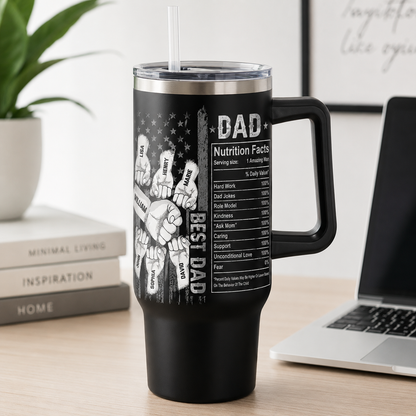 Custom Best Dad Ever 40oz Tumbler, Personalized Dad Tumbler, Father’s Day Gift TOM99