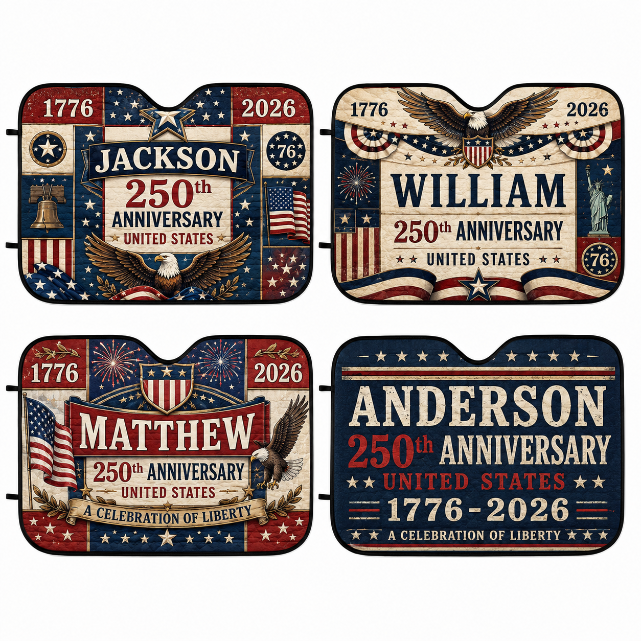Personalized US Dad Windshield Sun Shade, Custom Car Sun Shade for Dad, Gift For Dad TOM99